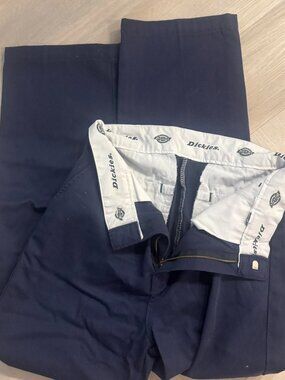 Vintage Dickies fold over low rise navy trouser straight work pant